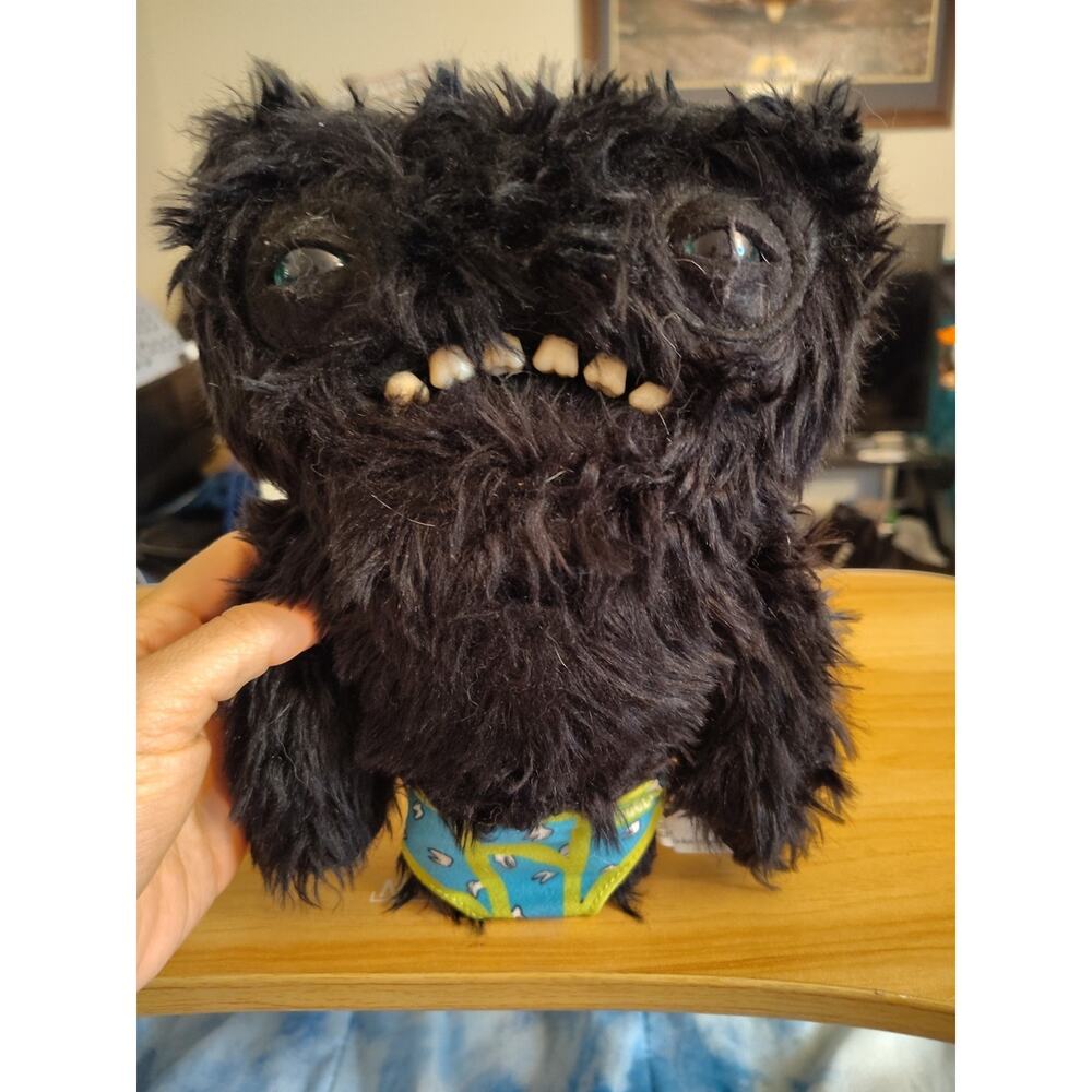 Budgie Fuggler Black Funny Ugly monster plush 9" Tooth Green Blue Underwear